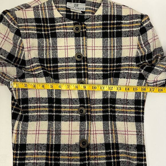 Vintage SWEETBRIAR Women’s Plaid Blazer Size 10 - Wool Blend - Made in USA - Picture 5 of 7